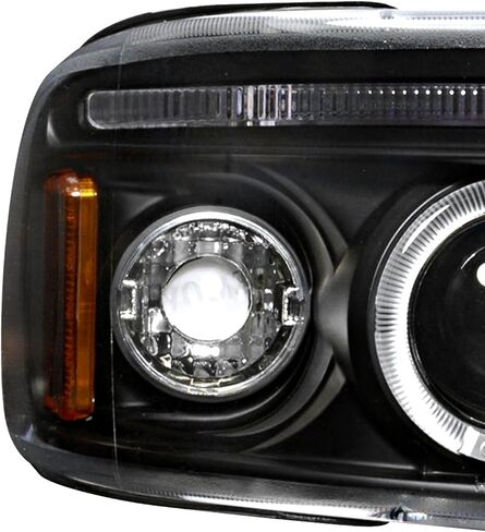 SPEC-D TUNING Jet Black LED Dual Halo Projector Headlights Compatible with 1994-2001 Dodge Ram 1500/2500/3500, Left + Right Pair Headlamps Assembly in Kuwait
