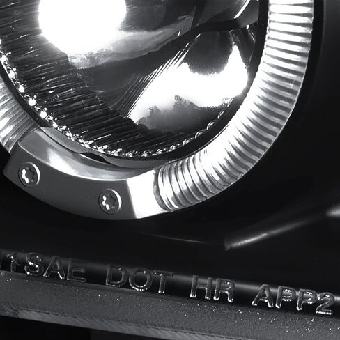 SPEC-D TUNING Jet Black LED Dual Halo Projector Headlights Compatible with 1994-2001 Dodge Ram 1500/2500/3500, Left + Right Pair Headlamps Assembly in Kuwait
