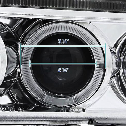 المواصفات توليف النفاثة الأسود LED Dual Halo Projector المصابيح الأمامية متوافقة مع 1994-2001 Dodge RAM 1500/2500/3500 ، ANDELL LESED LISE PALE ANDEMBLY in Saudi Arabia