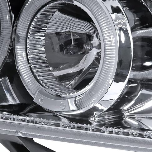 المواصفات توليف النفاثة الأسود LED Dual Halo Projector المصابيح الأمامية متوافقة مع 1994-2001 Dodge RAM 1500/2500/3500 ، ANDELL LESED LISE PALE ANDEMBLY in Saudi Arabia