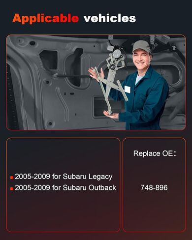 منظم نافذة الطاقة CCIYU مع استبدال المحرك للفترة 2005-2009 لـ Subaru Legacy ، 2005-2009 لـ Subaru Outback Side Left Driver in Saudi Arabia