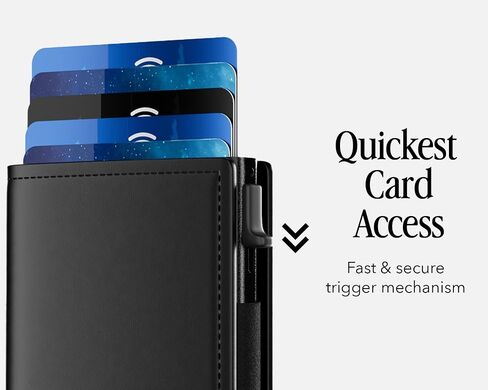 TITAN X Bifold Wallet | Slim Metal Leather with Cash Strap | Pop Up Card Access, ANTI-RFID (Carbon Fiber) in Kuwait