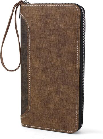 Mens Wallet, PU Leather Large Capacity Long Wallet for Men Card Holder Wallet with Coin Pouch Multi Card Slots (Grey) in Saudi Arabia