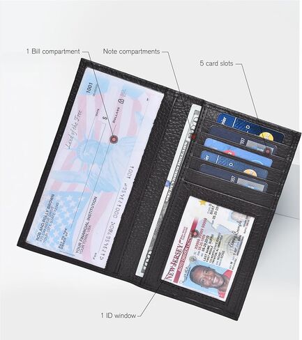 غلاف دفتر الشيكات Estalon للرجال والنساء - حالة دفتر تسجيل الدخول القياسية الجلدية in Kuwait