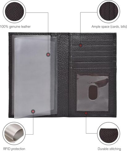 غلاف دفتر الشيكات Estalon للرجال والنساء - حالة دفتر تسجيل الدخول القياسية الجلدية in Kuwait