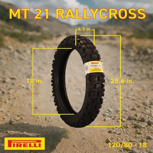 Pirelli MT 21 Rallycross 90/90-21 Front & 120/80-18 إطارات الدراجات النارية الخلفية-رياضة رياضية مزدوجة/Enduro ، فقي عدواني للرياح على الطرق الوعرة والتجمع ، قبضة عالية الأداء ، ودراجات المغامرة والتراب in Saudi Arabia