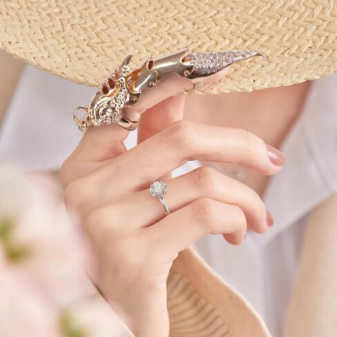 Gothic Crystal Knuckle Ring for Women - Adjustable Punk Rhinestone Stackable Middle Finger Ring, Edgy Bling Jewelry Gift in Saudi Arabia