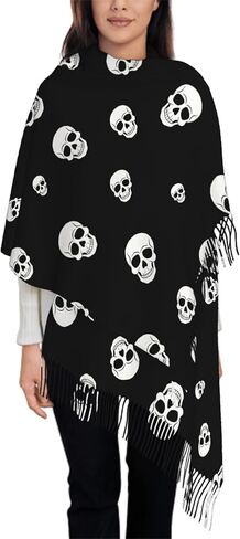 IBILIU Oversize Scarf for Women Delightful Doggies Bulldog Dog Scarf Tassel Scarves Fall Winter Shawl Wraps in Kuwait