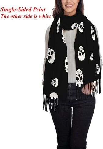 IBILIU Oversize Scarf for Women Delightful Doggies Bulldog Dog Scarf Tassel Scarves Fall Winter Shawl Wraps in Kuwait