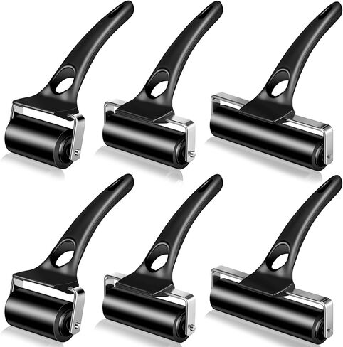 Frienda 2 Pcs 2 Inch Rubber Roller Black Rubber Brayer Rollers Ink Roller for Gluing Printing Inking Block Paper Crafting Press Printmaking Wallpaper Stamping Scrapbooks in Saudi Arabia