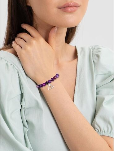 LINY Mustard Seed Beads Bracelets for Women, Natural Stone Amethyst Bracelet Mustard Seed of Faith Gifts for Mom Daughter Sister Best Friends in Kuwait