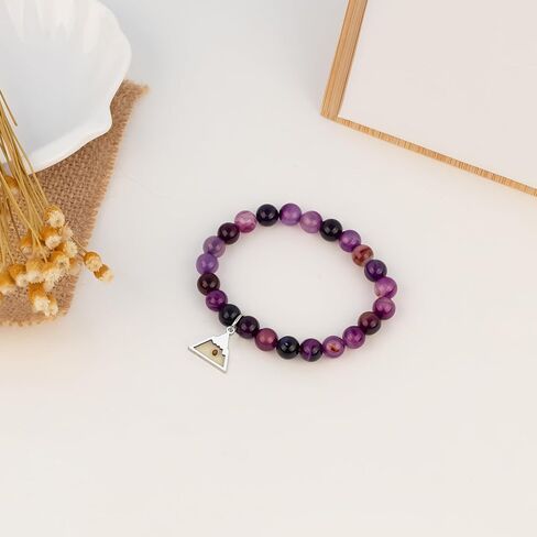 LINY Mustard Seed Beads Bracelets for Women, Natural Stone Amethyst Bracelet Mustard Seed of Faith Gifts for Mom Daughter Sister Best Friends in Kuwait