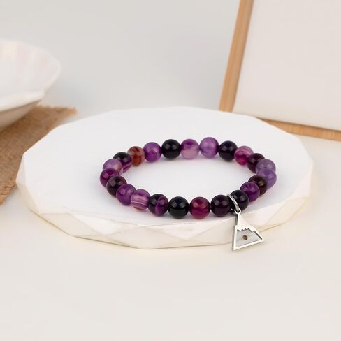 LINY Mustard Seed Beads Bracelets for Women, Natural Stone Amethyst Bracelet Mustard Seed of Faith Gifts for Mom Daughter Sister Best Friends in Kuwait