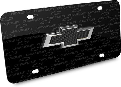 for Chevrolet Black in 3D Logo on Logo Pattern Black Aluminum License Plate in Saudi Arabia