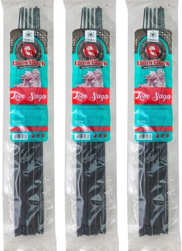 10.5" Hand Dipped Incense Sticks 3-Packs - 12 Sticks Each - Choose Your Scent (Black Love) in Saudi Arabia