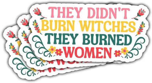 3Pcs They Didn't Burn Witches They Burned Woman Stickers Feminist Feminism Gift They Didn't Burn Witches They Burned Women Sticker Woman's Right Decal for Laptop Bottle Phone Car Hardhat 3"x3" (W1) in Saudi Arabia