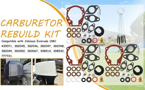 439071 Carburetor Rebuild Kit Compatible with Johnson Evinrude OMC Outboard Motor 1.5HP 2HP 3HP 5HP 5.5HP 6HP 7.5HP 10HP 15HP 18HP 20HP 0439071 Boat 18-7043 382045 382046 382047 383052 398532 in Saudi Arabia