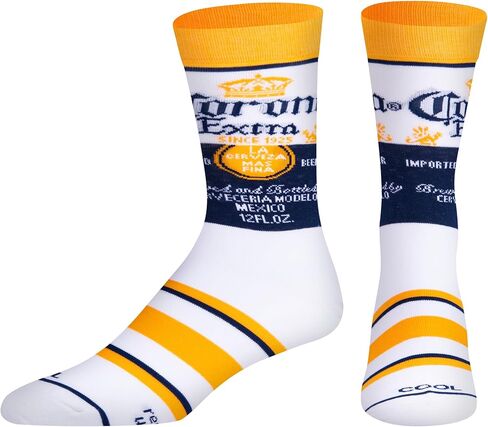 Odd Sox Corona or Modelo Beer Lovers Crew Socks for Men, Mix Match, Fun Novelty Print in Saudi Arabia