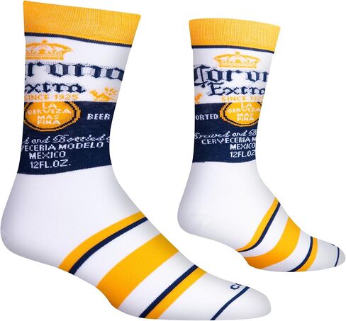Odd Sox Corona or Modelo Beer Lovers Crew Socks for Men, Mix Match, Fun Novelty Print in Saudi Arabia