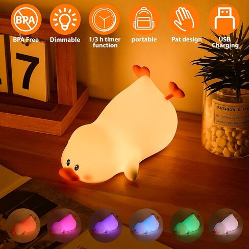 Zklili Light Light for Kids لطيف أرنب مصباح ، 16 لونًا+صنبور+إضاءة ليلية للسيليكون ، مصابيح ليلية قابلة لإعادة الشحن USB لغرفة الأطفال ، هدايا عيد الفتيات الفتيات in Kuwait