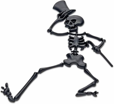 The Dancing Skeleton Car Emblem Badge in Matte Black in Saudi Arabia