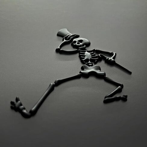 The Dancing Skeleton Car Emblem Badge in Matte Black in Saudi Arabia