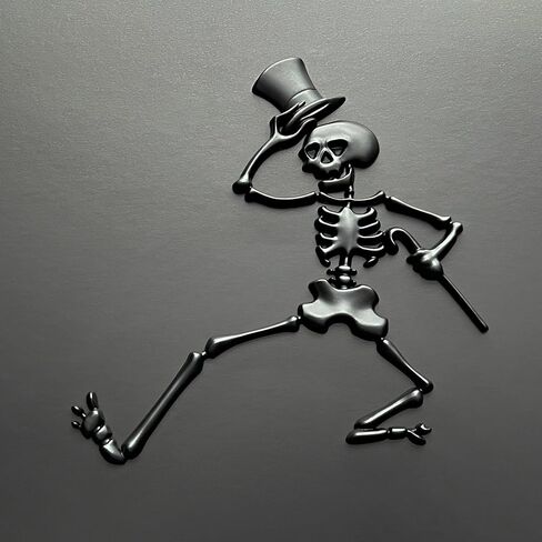 The Dancing Skeleton Car Emblem Badge in Matte Black in Saudi Arabia