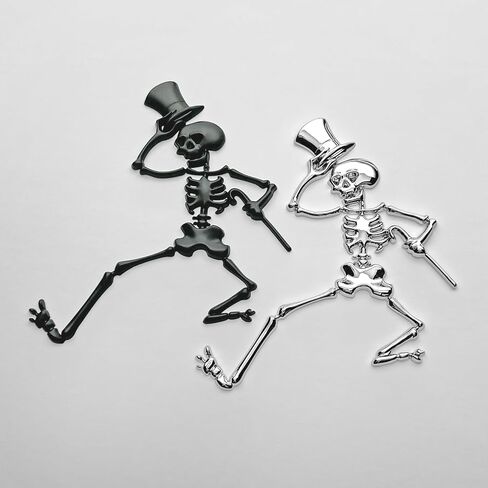 The Dancing Skeleton Car Emblem Badge in Matte Black in Saudi Arabia