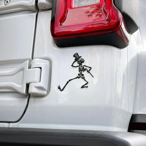 The Dancing Skeleton Car Emblem Badge in Matte Black in Saudi Arabia