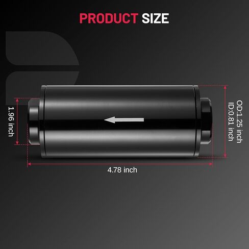 BDFHYK 100 Micron Inline Fuel Filter with 6AN 8AN 10AN Adapter, Universal 50MM Aluminum High Flow Fuel Filter for EFI, LS Engine, Diesel Silver in Saudi Arabia