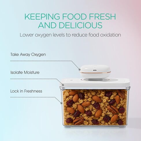 Handheld Vacuum Sealer for Food with 3 Vacuum Canisters Mini and Portable Vacuum Sealer for Food Preservation Rechargeable & Cordless Fully Automatic Food Vacuum Pump (1 Machine + 3 Containers) in Kuwait