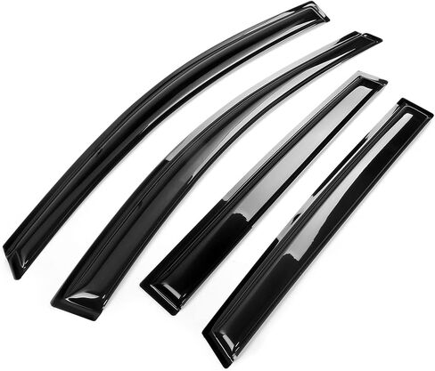IKON MOTORSPORTS Tape On External Window Visor, Compatible with 2013-2019 Ford Escape, Slim Style Dark Smoke 4PC Set Acrylic Rain Guards Side Window Wind Deflector in Saudi Arabia