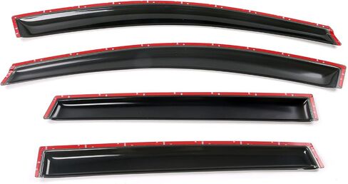 IKON MOTORSPORTS Tape On External Window Visor, Compatible with 2013-2019 Ford Escape, Slim Style Dark Smoke 4PC Set Acrylic Rain Guards Side Window Wind Deflector in Saudi Arabia