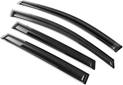 IKON MOTORSPORTS Tape On External Window Visor, Compatible with 2013-2019 Ford Escape, Slim Style Dark Smoke 4PC Set Acrylic Rain Guards Side Window Wind Deflector in Saudi Arabia