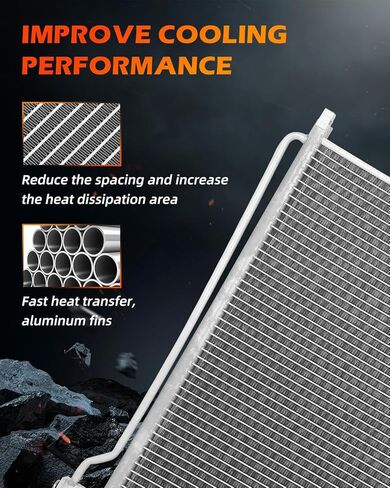 OCPTY Aluminum A/C Condenser Replacement Fit for 2000-2005 for Ford Excursion 5.4L 2003-2005 for Ford Excursion 6.0L 2000-2005 for Ford Excursion 6.8L 2000-2003 for Ford Excursion 7.3L in Saudi Arabia