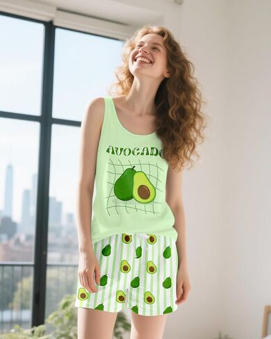 Womens Pajama Sets Shorts 2 Piece Tank Top Pajama Set for Women Pjs Sleeveless Women's Sleepwear Summer Loungewea in Saudi Arabia