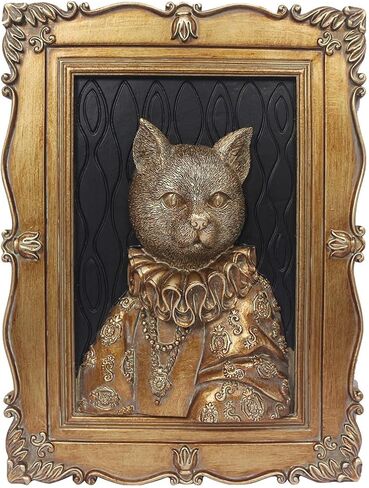 Esvinte Animal Head Vintage Wall Sculpture Antique Wall Decor Hallway Art Statue for Living Room Office Bedroom Gallery,Handmade Gift Aesthetic Design(Peeress Cat) in Saudi Arabia