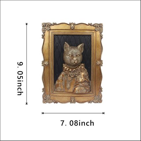 Esvinte Animal Head Vintage Wall Sculpture Antique Wall Decor Hallway Art Statue for Living Room Office Bedroom Gallery,Handmade Gift Aesthetic Design(Peeress Cat) in Saudi Arabia
