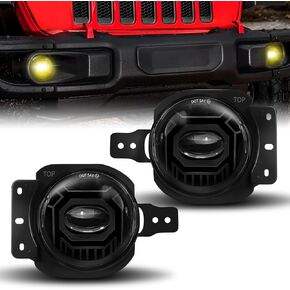 4 بوصة مصابيح الضباب LED مستديرة باللون الأبيض مع DRL Halo Amber Turn Signal Fit for 2018-2025 Jeep Wrangler JL Jlu Gladiator ، About Abbed Front Pumper Fog Lamps Accessories Place ، Plug & Play in Kuwait