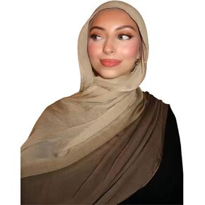 Fashion Gradient Color Hijab Scarf for Women Soft Modal Instant Jersey Hijab Head Wraps Long Shawls in Kuwait