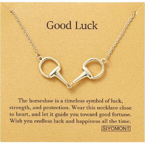 Horse Necklace 14K Gold Plated Snaffle Bit Snaffle Bit Pendant Necklace Jewelry Gift for Women in Kuwait