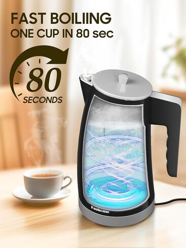 Electric Kettle Temperature Control, 304 Stainless Steel Interior, BPA-Free, Double Wall 1.25L Hot Water Boiler, 1200W Tea Kettle with Auto Shut-Off & Boil Dry Protection, Cordless Base（KCK02F） in Saudi Arabia
