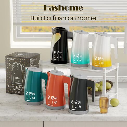 غلاية كهربائية للتحكم في درجة الحرارة، 304 جزء داخلي من الفولاذ المقاوم للصدأ، خالية من مادة BPA، غلاية مياه ساخنة بجدار مزدوج 1.25 لتر، غلاية شاي 1200 وات مع إيقاف تلقائي وحماية من الغليان الجاف، قاعدة لاسلكية (KCK02F) in Kuwait