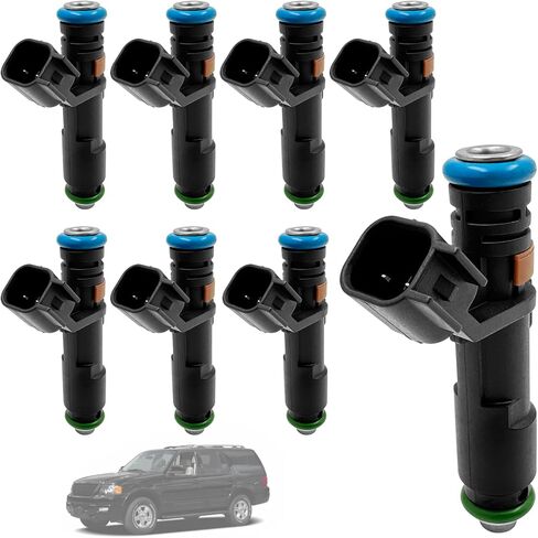 8pcs حقن الوقود FJ817 يناسب Ford Expedition 2005 2006 ، F-150 F-250 F-350 2005-2007 ، Lincoln Mark LT 2006 2007 ، Navigator 2006 5.4L V8 ، يحل محل CM5138 ، 5C3Z9F593DA in Kuwait