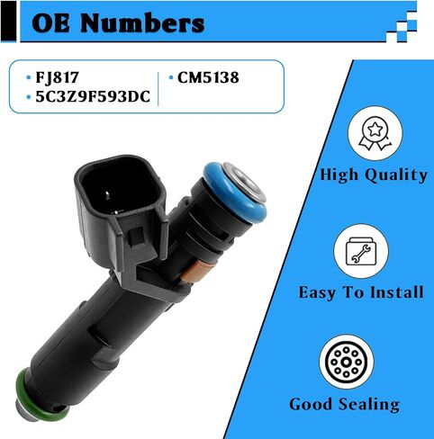 8pcs حقن الوقود FJ817 يناسب Ford Expedition 2005 2006 ، F-150 F-250 F-350 2005-2007 ، Lincoln Mark LT 2006 2007 ، Navigator 2006 5.4L V8 ، يحل محل CM5138 ، 5C3Z9F593DA in Kuwait