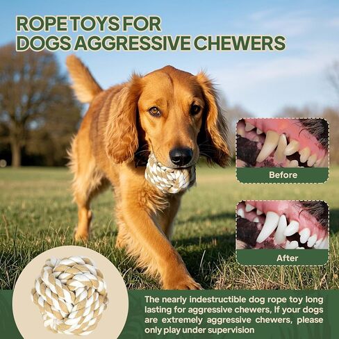 Dog Rope Toy 4 Pack - Puppy Teething Toys for Small Medium Breed - Indestructible Dog Chew Toys for Aggressive Chewers - Cotton Tug of War Dog Toy for Boredom, Teeth Clean in Kuwait