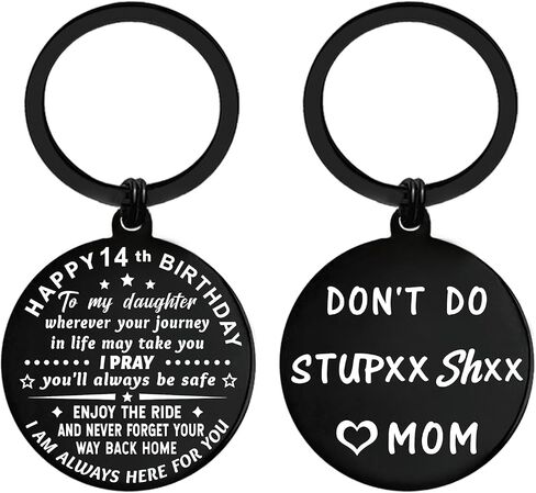 ENGZHI 14th Birthday Decorations for Girls, 14 Year Old Girl Birthday Gift Ideas for Daughter Granddaughter, Metal Keychain in Kuwait
