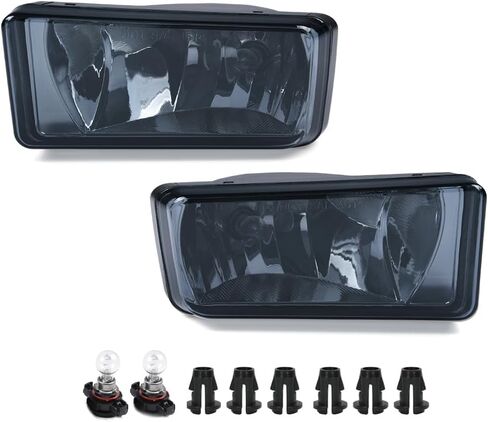 PIT66 Front Fog Lights, Compatible with Chevy Silverado 1500 2007-2015/Fit 07-14 Silverado 2500HD 3500HD/Fit 07-13 Avalanche/Fit 15 Suburban/Fit 07-08 Cadillac Escalade, Left & Right Fog Lamps, Smoky in Saudi Arabia
