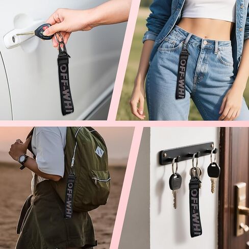 Car Key Chain, Webbing Keychain Wrist Strap, Car Key Accessories, Wallets, Jeans Trendy Letter Pendants in Saudi Arabia