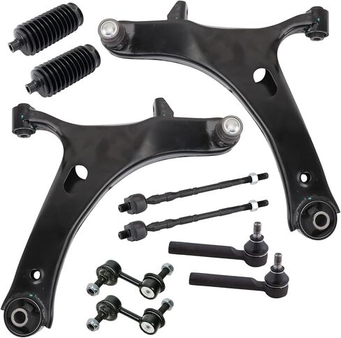 TRQ Front Steering and Suspension Kit Arm with Ball Joint Steering Rack & Pellon Bellow Bar Bar Bar Rink Rin Rod متوافق مع 2008-2011 Subaru Impreza in Kuwait